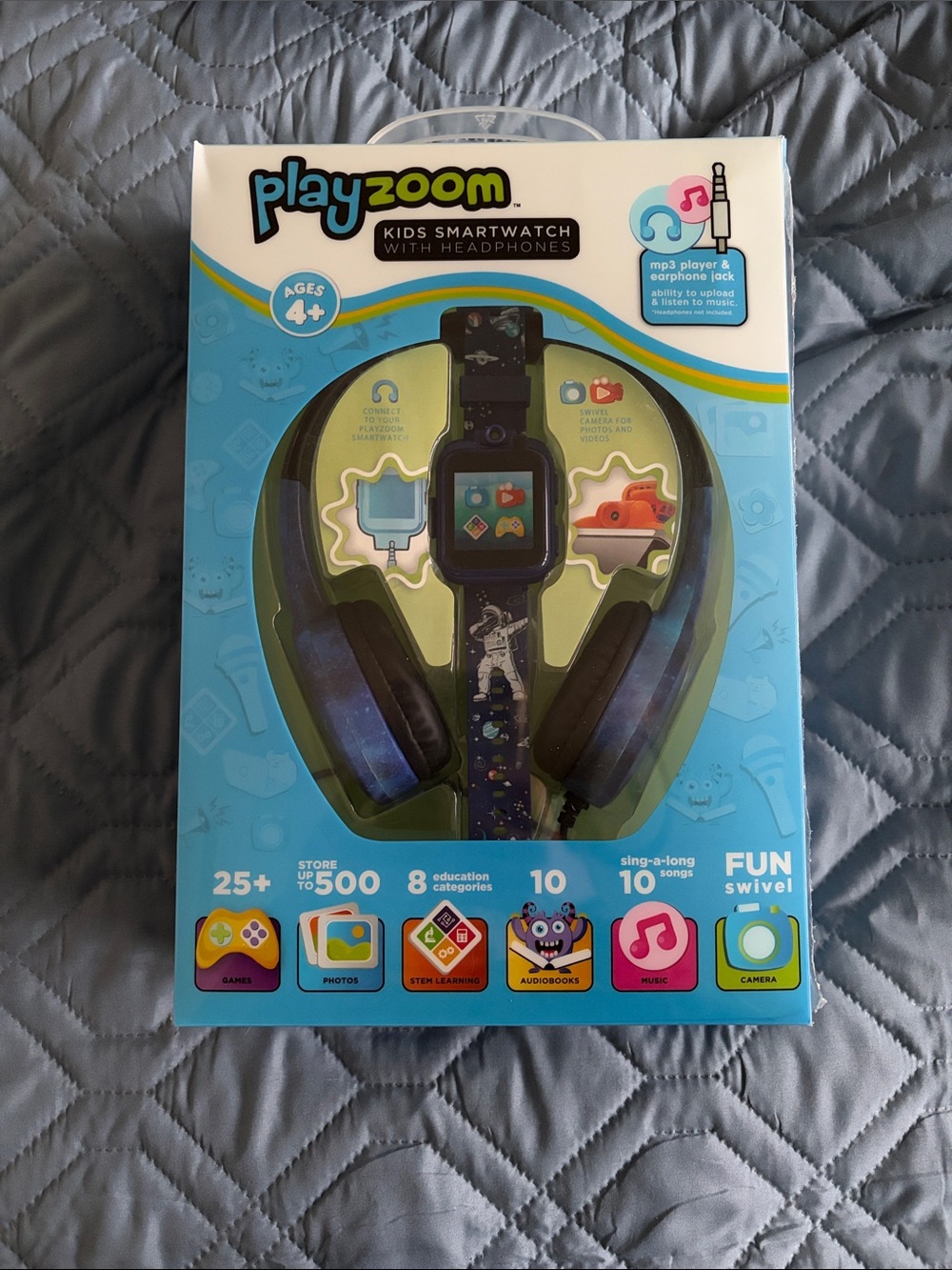 NWT - PlayZoom Kids Smartwatch & Headphones Set in Blue Galaxy